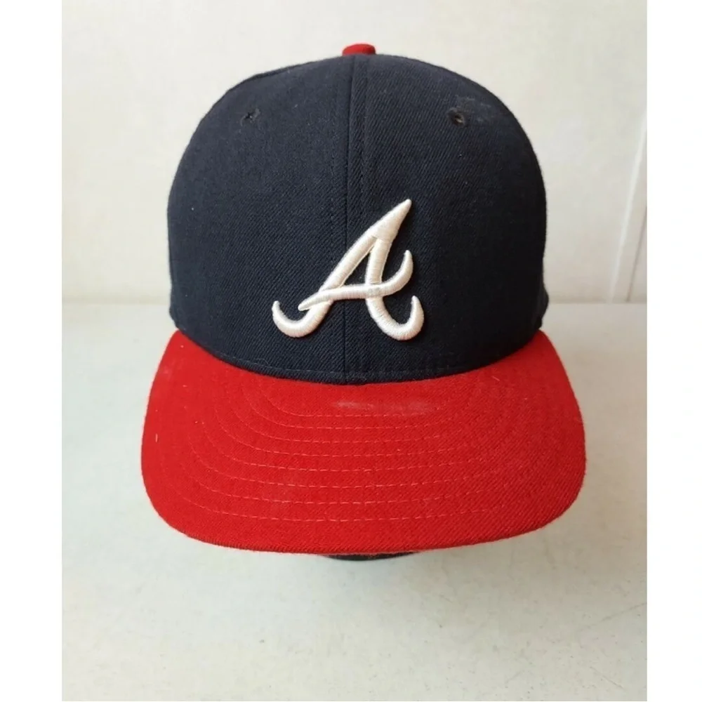 Atlanta Braves New Era Pro Model The 59 50 Blue & Red Fitted 7 1/2 Baseball Hat